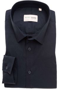 Blue Crane Slim Fit Overhemd Marine, Effen