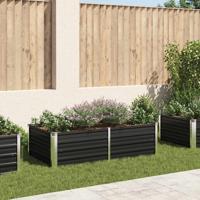VidaXL Plantenbak verhoogd 160x80x45 cm gegalvaniseerd staal antraciet