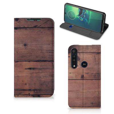 Motorola G8 Plus Book | Wallet Case | Old Wood