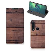 Motorola G8 Plus Book | Wallet Case | Old Wood