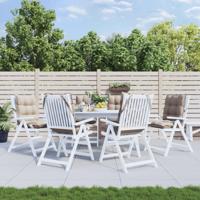 VidaXL Stoelkussens 6 st lage rug oxford stof taupe