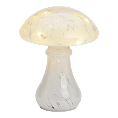 Paddenstoel met 20 LED's, 6/18 uur timer, van wit glas (B/H/D) 18 x 25 x 18 cm
