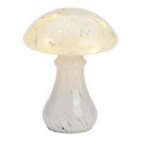 Paddenstoel met 20 LED's, 6/18 uur timer, van wit glas (B/H/D) 18 x 25 x 18 cm