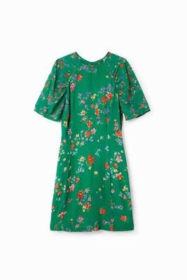 Korte jurk met bloemen - GREEN - XS