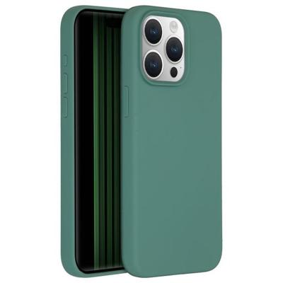 AccezzLiquid Silicone Backcover met MagSafe iPhone 15 Pro Max Telefoonhoesje Groen