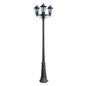 The Living Store Tuinlamp 215 cm - 3-armig - E27 fitting - donkergroen/zwart