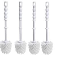WC/Toiletborstel los - 4x - kunststof - wit - D7,5 x H35 cm - badkamer
