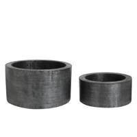 PTMD Eviee Black brushed alu sheet pot round SV2