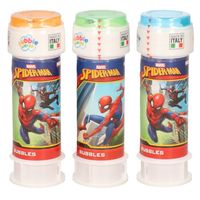 3x Marvel Spiderman bellenblaas flesjes met bal spelletje in dop 60 ml voor kinderen - thumbnail