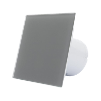 Whisper Pro-design Badkamerventilator - Ø100mm - Aan/uit - Vlak Glas - Mat Grijs