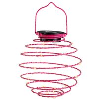 Hanglamp - solar verlichting - fuchsia roze - D16 cm - metaal - tuinverlichting