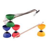 Outdoor Fun Diabolo gekleurd met houten stokjes