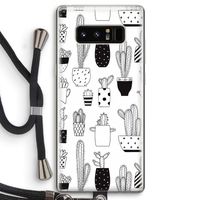 Cactusmotief: Samsung Galaxy Note 8 Transparant Hoesje met koord Cactusmotief: Samsung Galaxy Note 8 Transparant Hoesje met koord