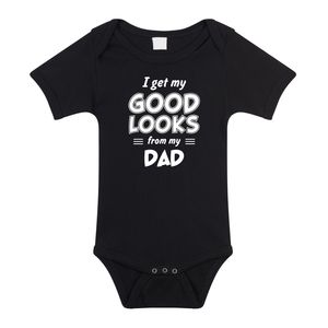 I get my good looks from my dad cadeau romper / rompertje zwart voor baby