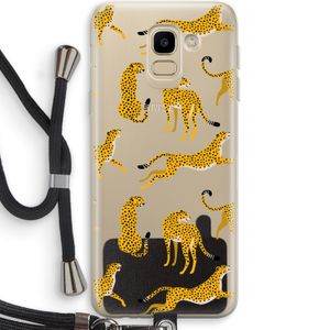 Luipaard: Samsung Galaxy J6 (2018) Transparant Hoesje met koord
