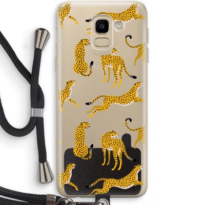 Luipaard: Samsung Galaxy J6 (2018) Transparant Hoesje met koord