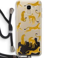 Luipaard: Samsung Galaxy J6 (2018) Transparant Hoesje met koord