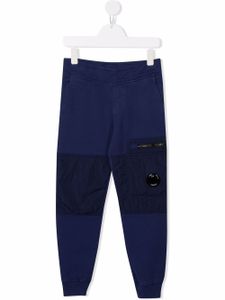 C.P. Company Kids pantalon de jogging à détail verre de lunette signature - Bleu