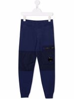 C.P. Company Kids pantalon de jogging à détail verre de lunette signature - Bleu