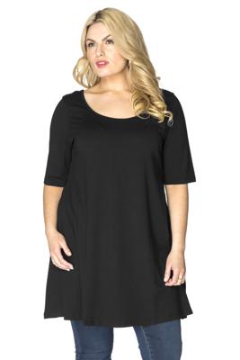 Yoek Tuniek wide bottom | Zwart | Maat 42/44
