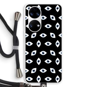 Eyes pattern: Huawei P50 Transparant Hoesje met koord