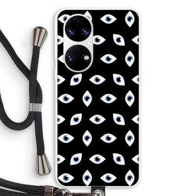 Eyes pattern: Huawei P50 Transparant Hoesje met koord