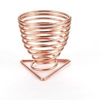 5PCS kalebas water drop make-up ei Puff tray opslag rack spons ei metalen houder (Rose goud)