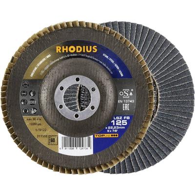 Rhodius 211332 Lamellenschijf Diameter 125 mm Boordiameter 22.23 mm Korrelgrootte (num) 60 RVS, Staal 1 stuk(s)