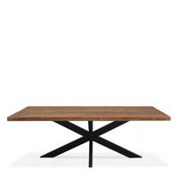 Eettafel Sturdy Spider 200x100 | Hout  | Mangohout | Zwart Bruin - thumbnail