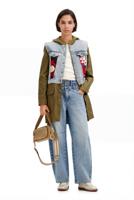 2-in-1 hybride parka borduursels - GREEN - XL