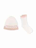 Moncler Enfant set de deux pièces en maille nervurée - Blanc