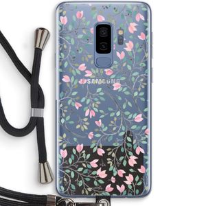 Sierlijke bloemen: Samsung Galaxy S9 Plus Transparant Hoesje met koord