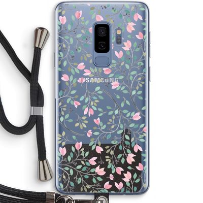Sierlijke bloemen: Samsung Galaxy S9 Plus Transparant Hoesje met koord