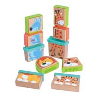 Play houten blokpuzzel dieren, 20dlg.