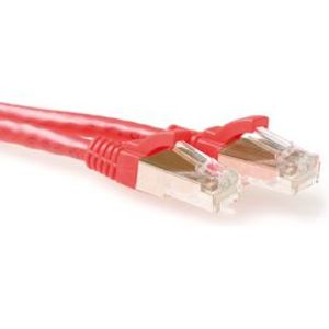 ACT Rode 0,5 meter SFTP CAT6A patchkabel snagless met RJ45 connectoren