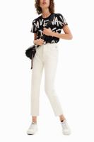 Straight fit cropped jeans - WHITE - 44 - thumbnail