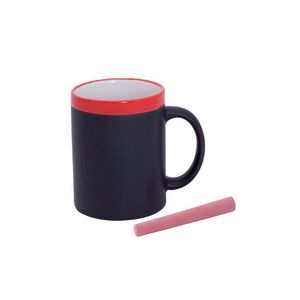 Krijt mok in het rood - beschrijfbare koffie/thee mok/beker   -