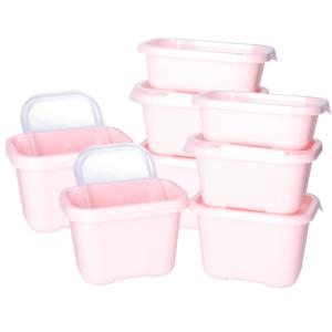 Vershoudbakjes nestbaar - 2x - 5 delig - BPA vrij - meal prep - diverse maten - Roze