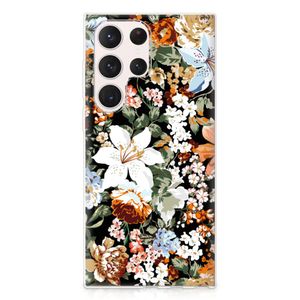 TPU Case voor Samsung Galaxy S23 Ultra Dark Flowers