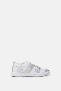 Witte sneakers met stroken in regenboogkleuren - WHITE - 39