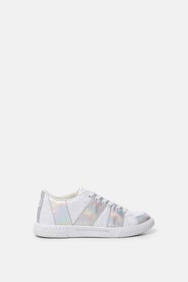 Witte sneakers met stroken in regenboogkleuren - WHITE - 39