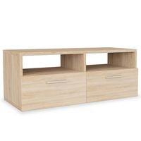 The Living Store TV-meubel Modern Eiken - 95 x 35 x 36 cm - met 2 schappen en 2 kasten - thumbnail