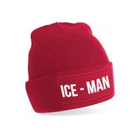 Ice-man muts - unisex - one size - rood - apres-ski muts One size  -