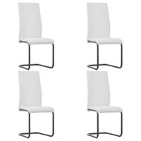 vidaXL Eetkamerstoelen 4 st kunstleer wit - thumbnail