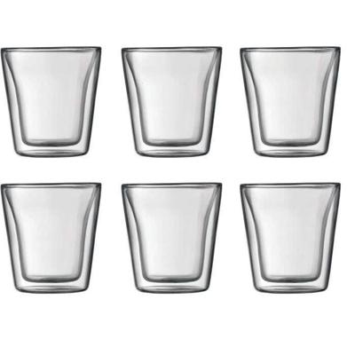 BODUM CANTEEN Set van 6 dubbelwandige glazen 0,1 l transparant