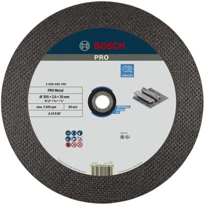 Bosch Accessoires Doorslijpschijf recht Expert for Metal A 24 R BF, 300 mm, 20,00 mm, 3,5 mm 1 stuks - 2608600706
