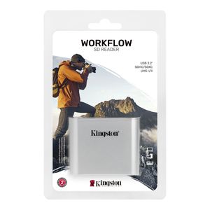 Kingston Technology Workflow SD Reader geheugenkaartlezer USB 3.2 Gen 1 (3.1 Gen 1) Zwart, Zilver