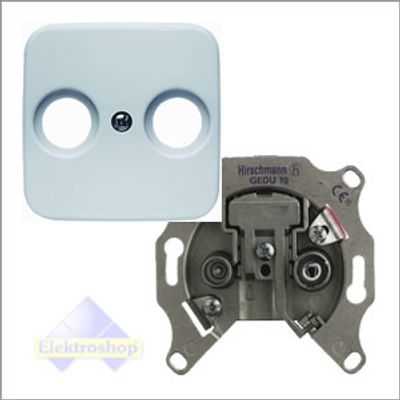 Busch-Jaeger antennecontactdoos EDC1000 met inzetplaat creme