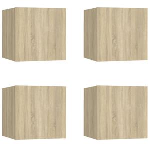 The Living Store Televisiekastenset - Sonoma eiken - 30.5 x 30 x 30 cm - Hifi-kast - Links/rechts openend