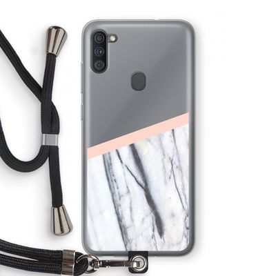 A touch of peach: Samsung Galaxy A11 Transparant Hoesje met koord
